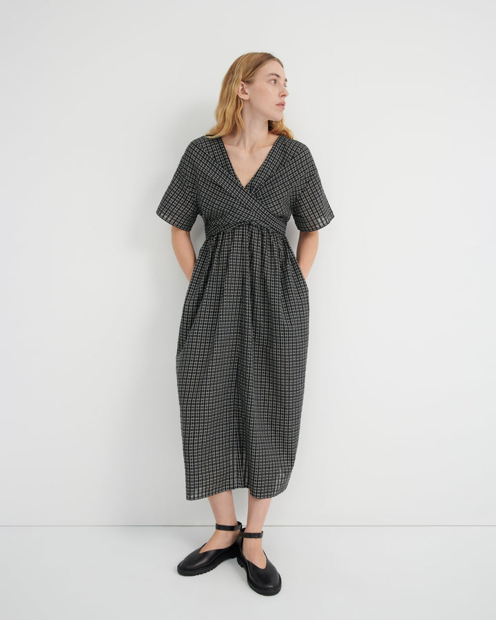 Composer Woven Check Wrap Dress – Loom Check