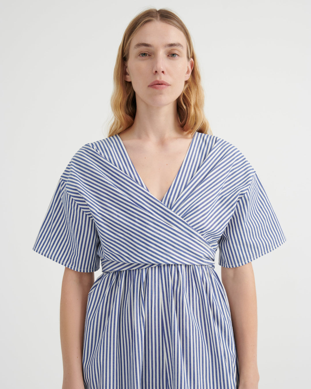 Composer Striped Poplin Wrap Dress – Workwear Stripe
