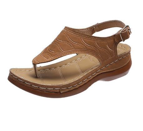 Orla Two-Tone Leather Roman Sandals