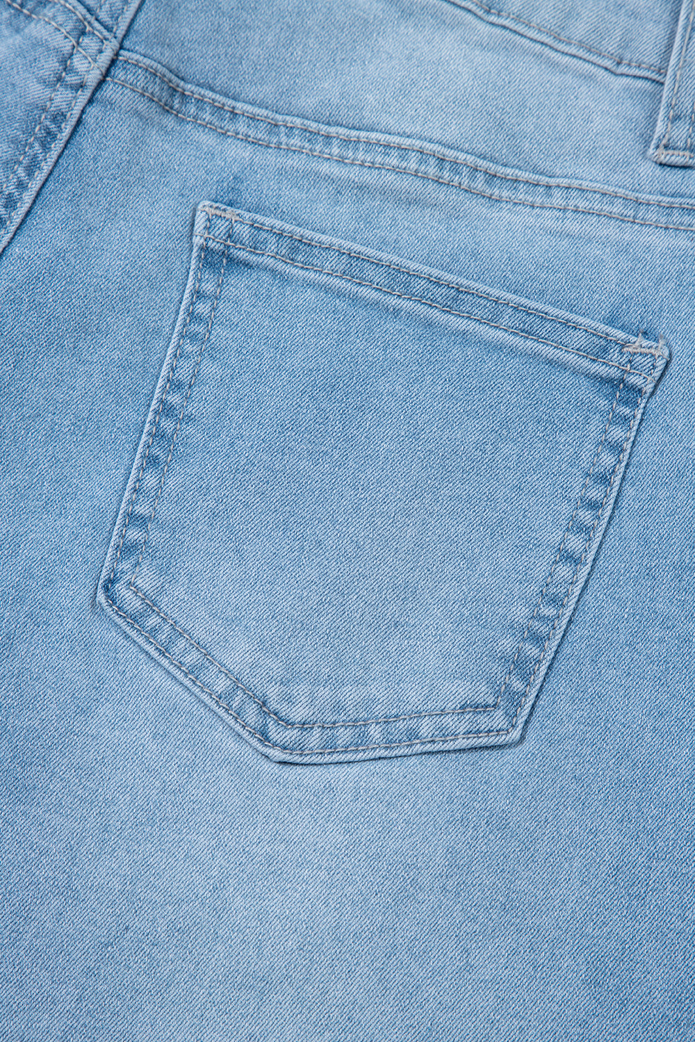 Beau Blue High Rise Barrel Relaxed Patch Pocket Jeans