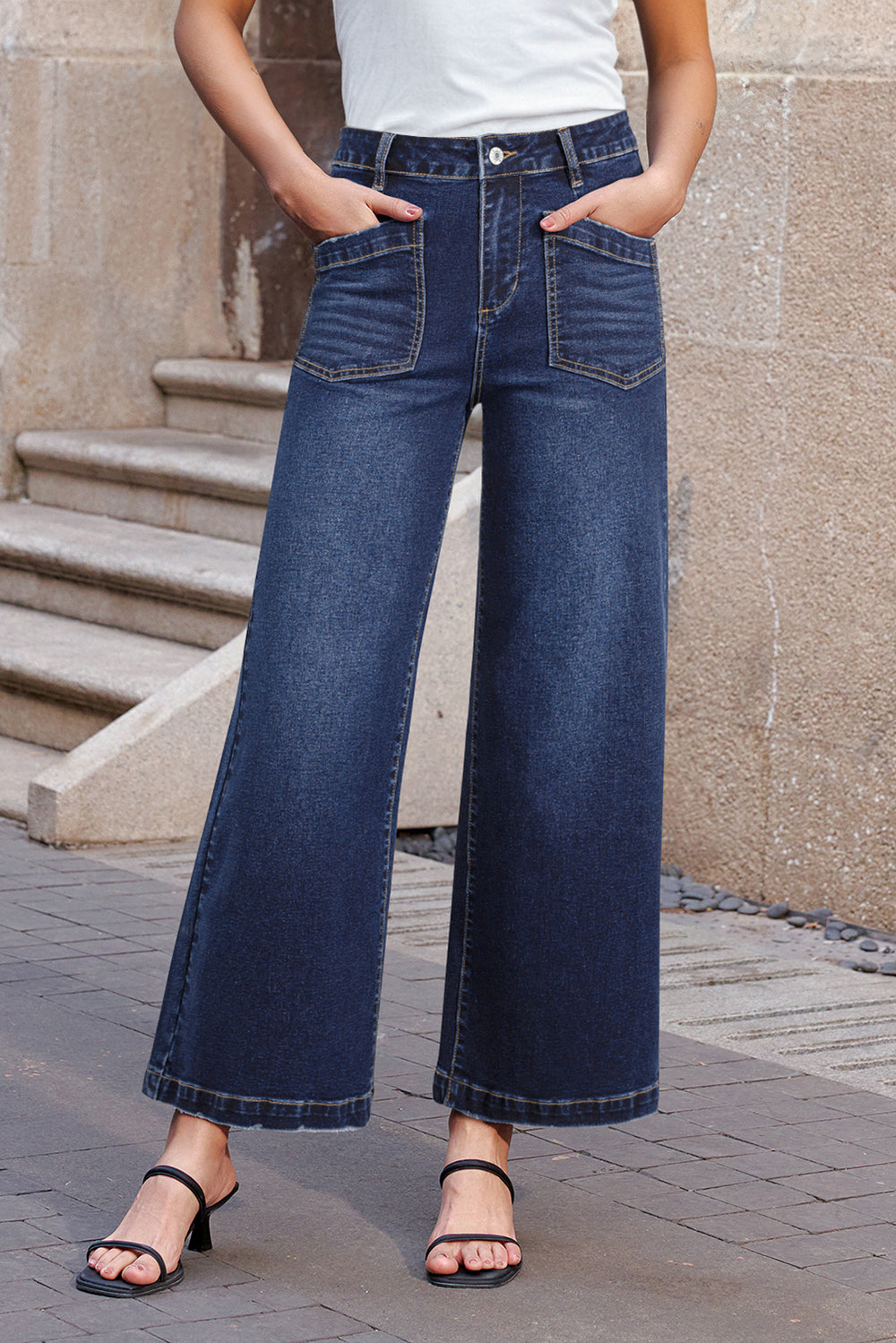 Bluing Mimimalist Patch Pocket Womens Shift Jeans