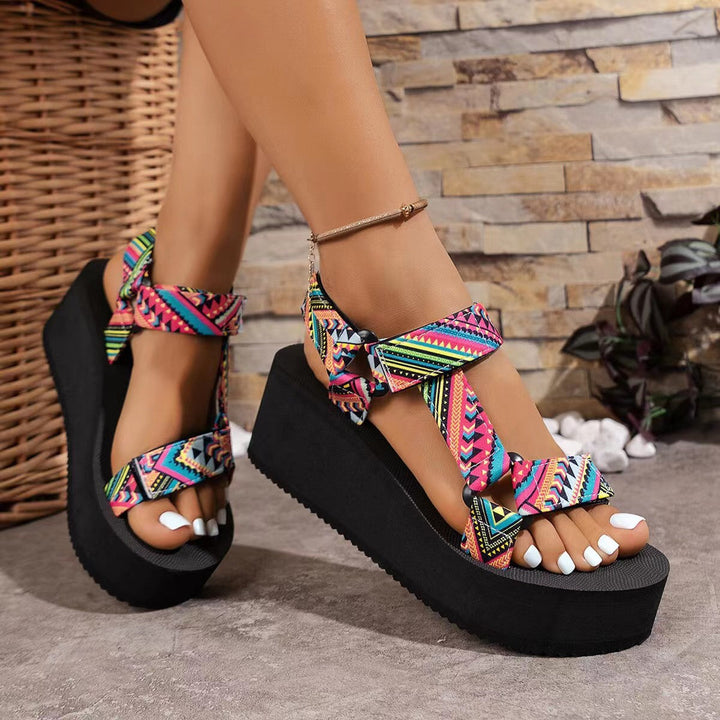 Holly Colour-Block Platform Sandals – Multicolor