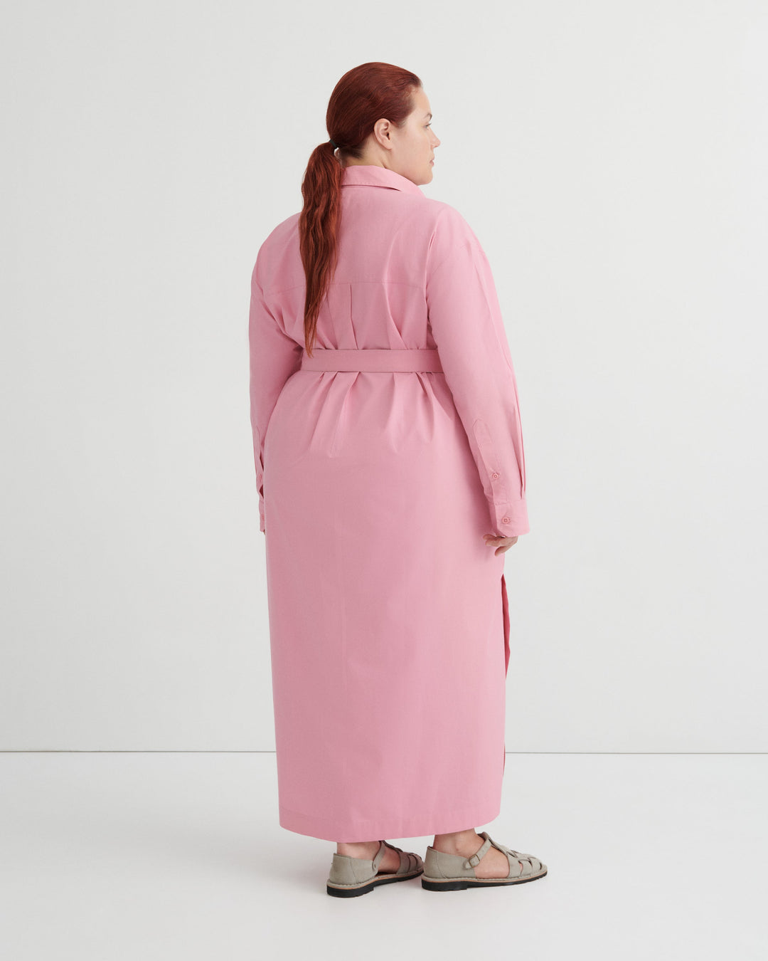 Elementary Belted Boxy Shirt Dress – Begonia Pink