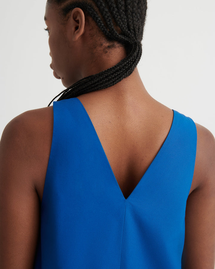 Eventide V-Neck Pinafore Dress – Blue Orchid