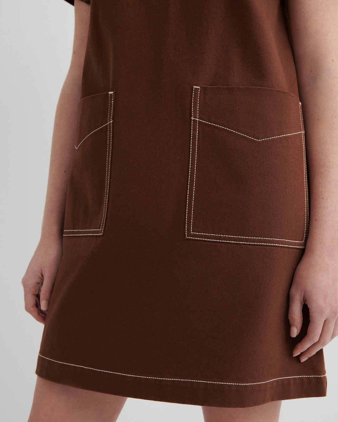 Foundation Organic Cotton Denim A-Line Dress – Brown Denim