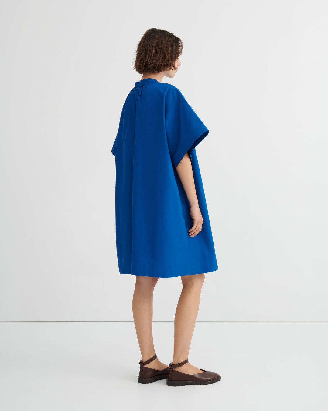 Gallery Poplin Shift Dress – Blue Orchid