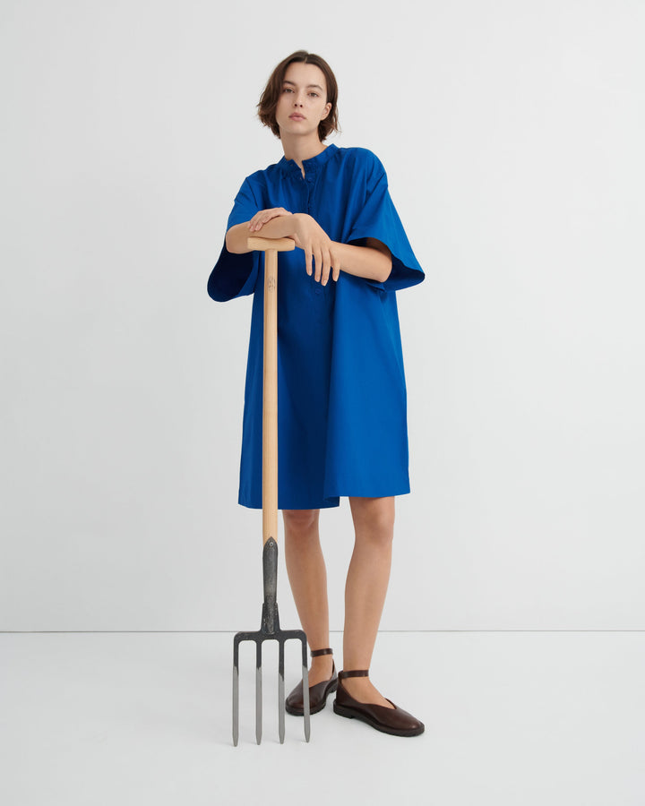 Gallery Poplin Shift Dress – Blue Orchid
