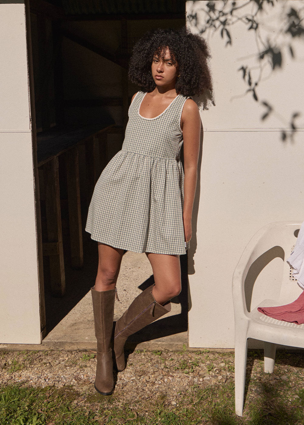 Womens Mini Dress Jesse - Vice Alpine Check - AFENDS