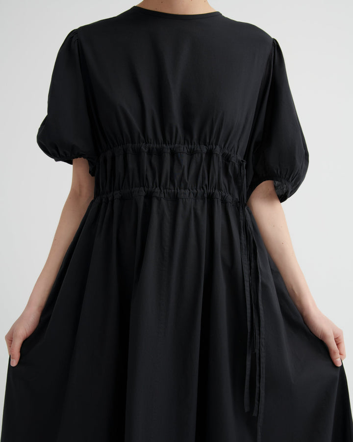 Long Celeste Cotton Voile Maxi Dress – Black