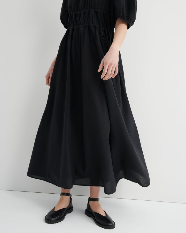 Long Celeste Cotton Voile Maxi Dress – Black