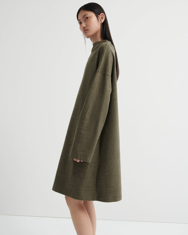 Measure Long-Sleeve Relaxed Dress – Bark Melange