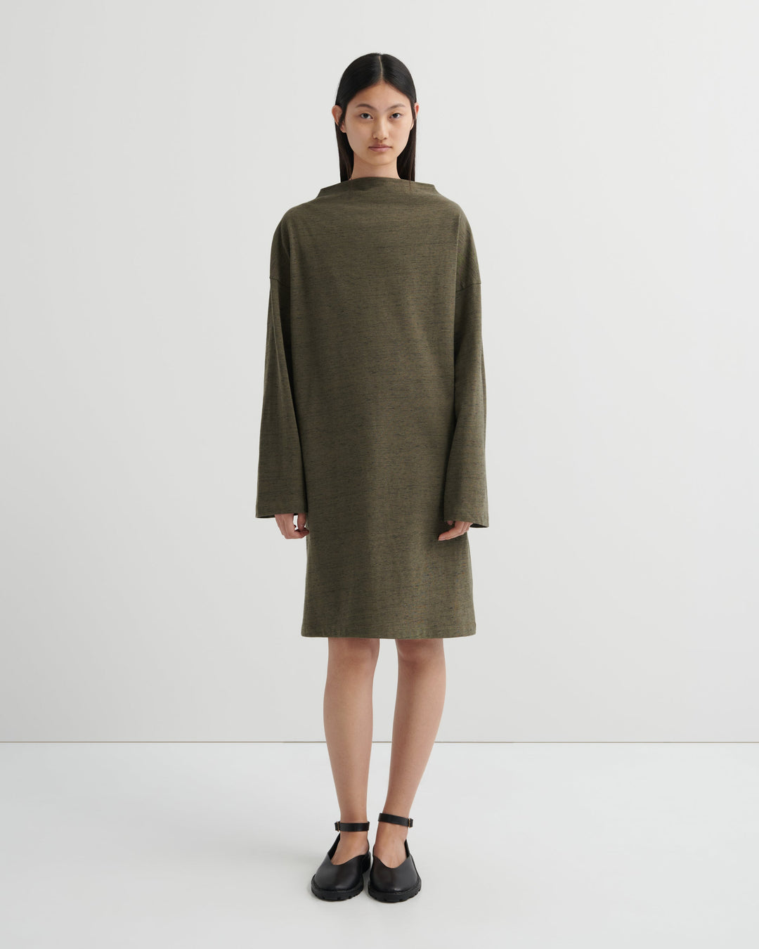 Measure Long-Sleeve Relaxed Dress – Bark Melange