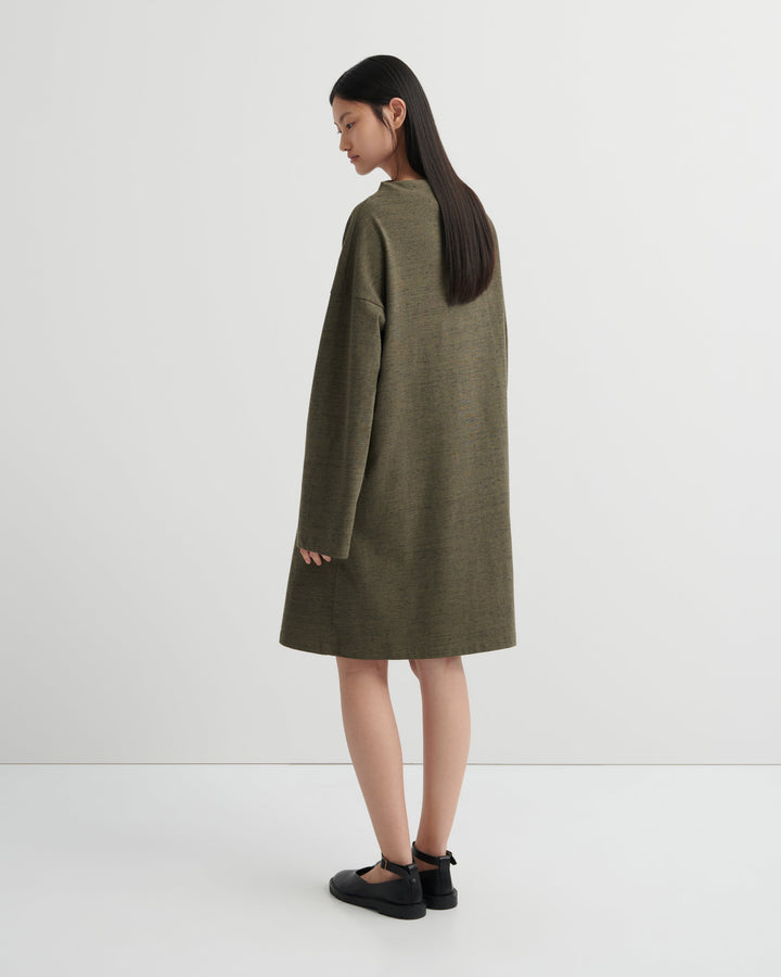 Measure Long-Sleeve Relaxed Dress – Bark Melange