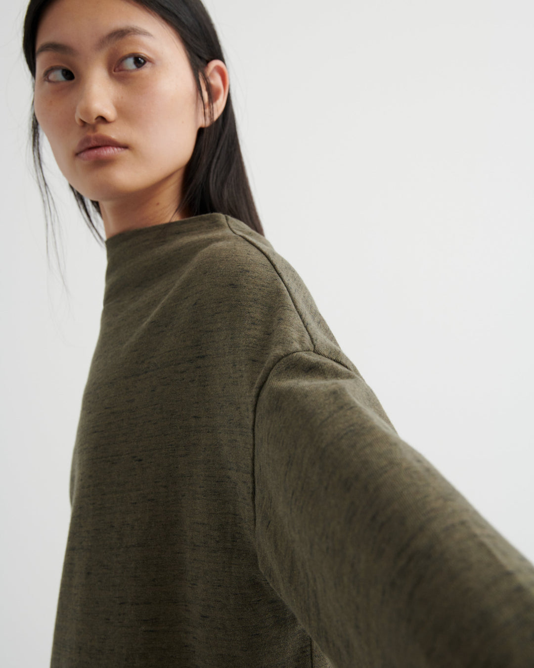 Measure Long-Sleeve Relaxed Dress – Bark Melange