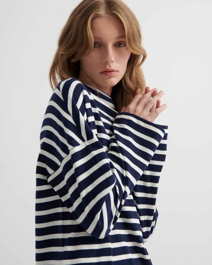Measure Long-Sleeve Striped Dress – Uniform Stripe
