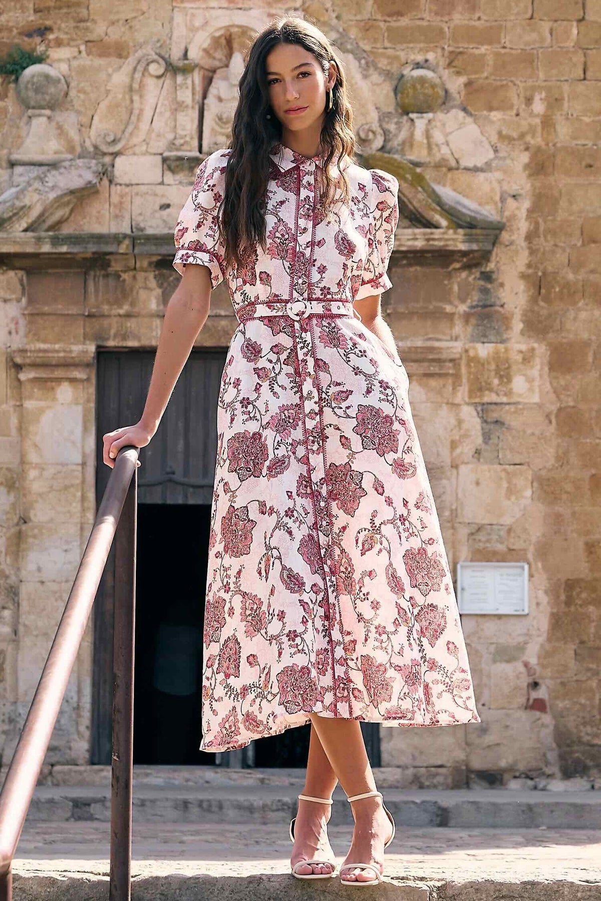 A printed shirt dress that needs nothing else