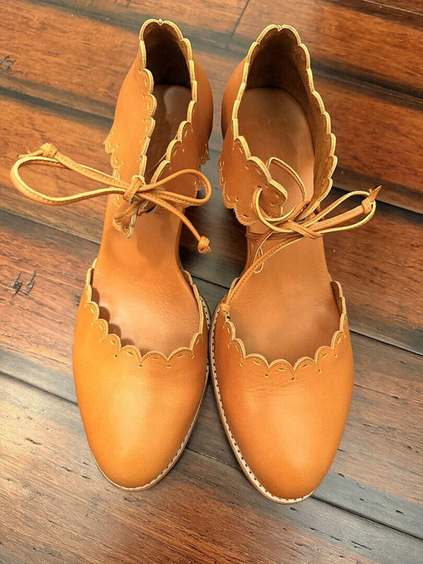 Reviewer photo of Dance Queen Scalloped Leather Heels