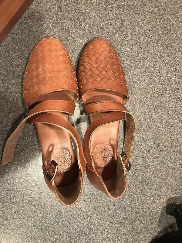 Reviewer photo of Riviera Woven Leather Flats