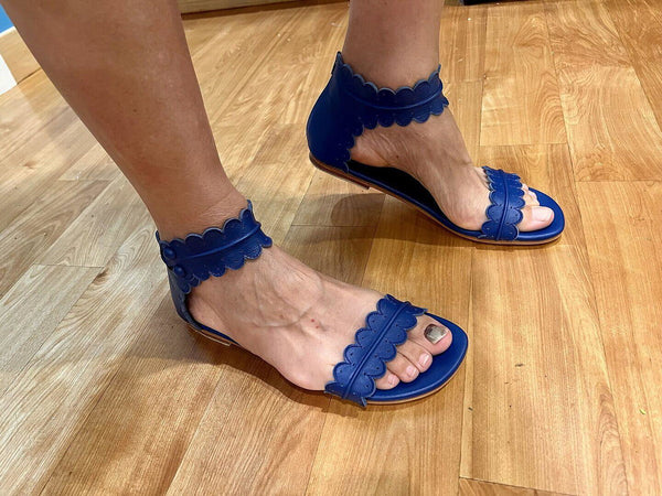 Reviewer photo of Midsummer Scalloped Leather Sandals