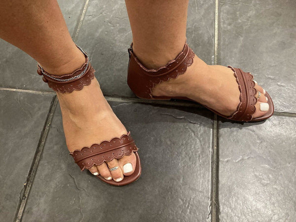 Reviewer photo of Midsummer Scalloped Leather Sandals