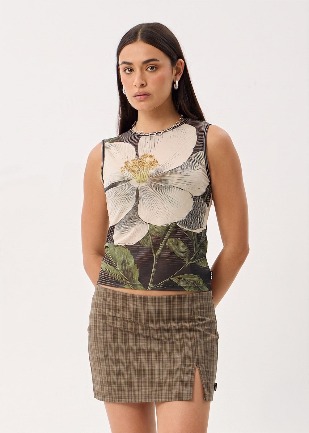 Womens Sheer Tank Jasmine - Multi - AFENDS