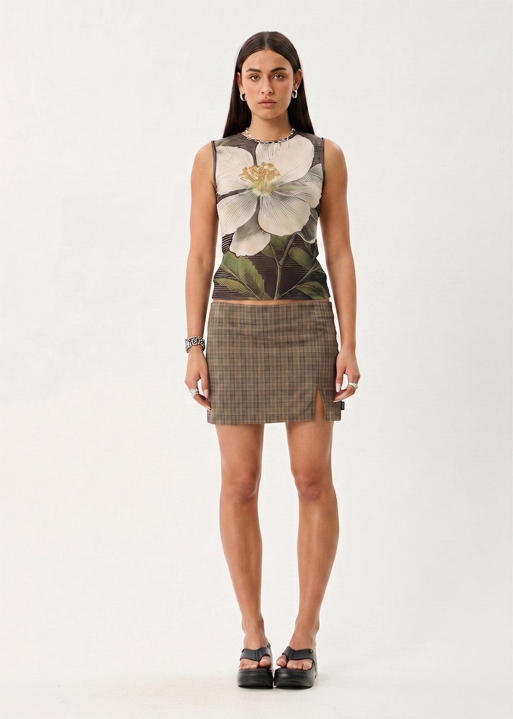 Womens Sheer Tank Jasmine - Multi - AFENDS