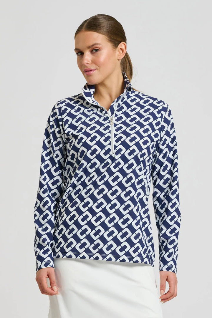 Grange Long Sleeve Shirt – Navy Chain