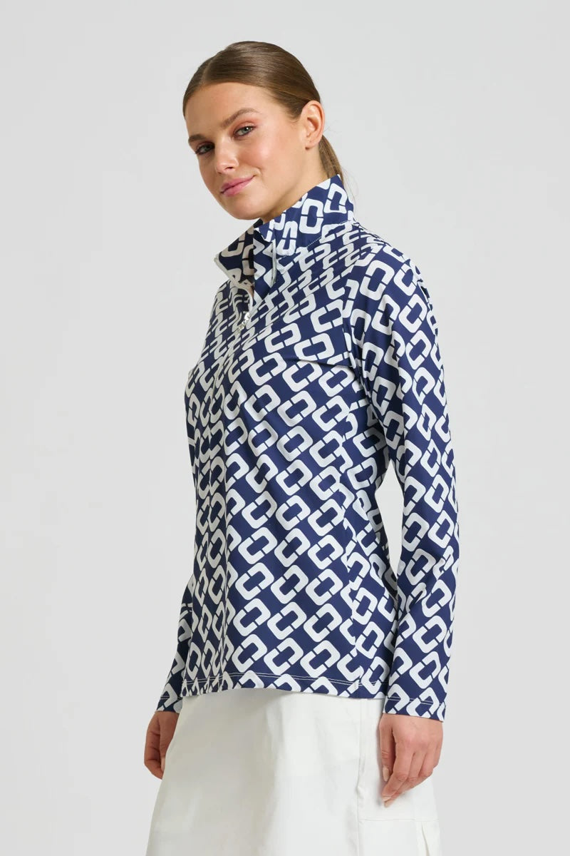 Grange Long Sleeve Shirt – Navy Chain