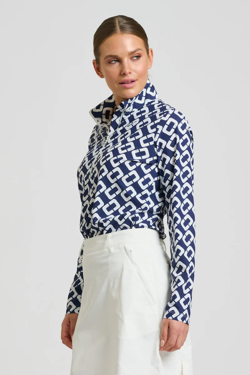 Grange Long Sleeve Shirt – Navy Chain