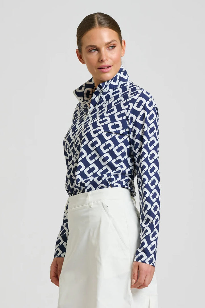 Grange Long Sleeve Shirt – Navy Chain