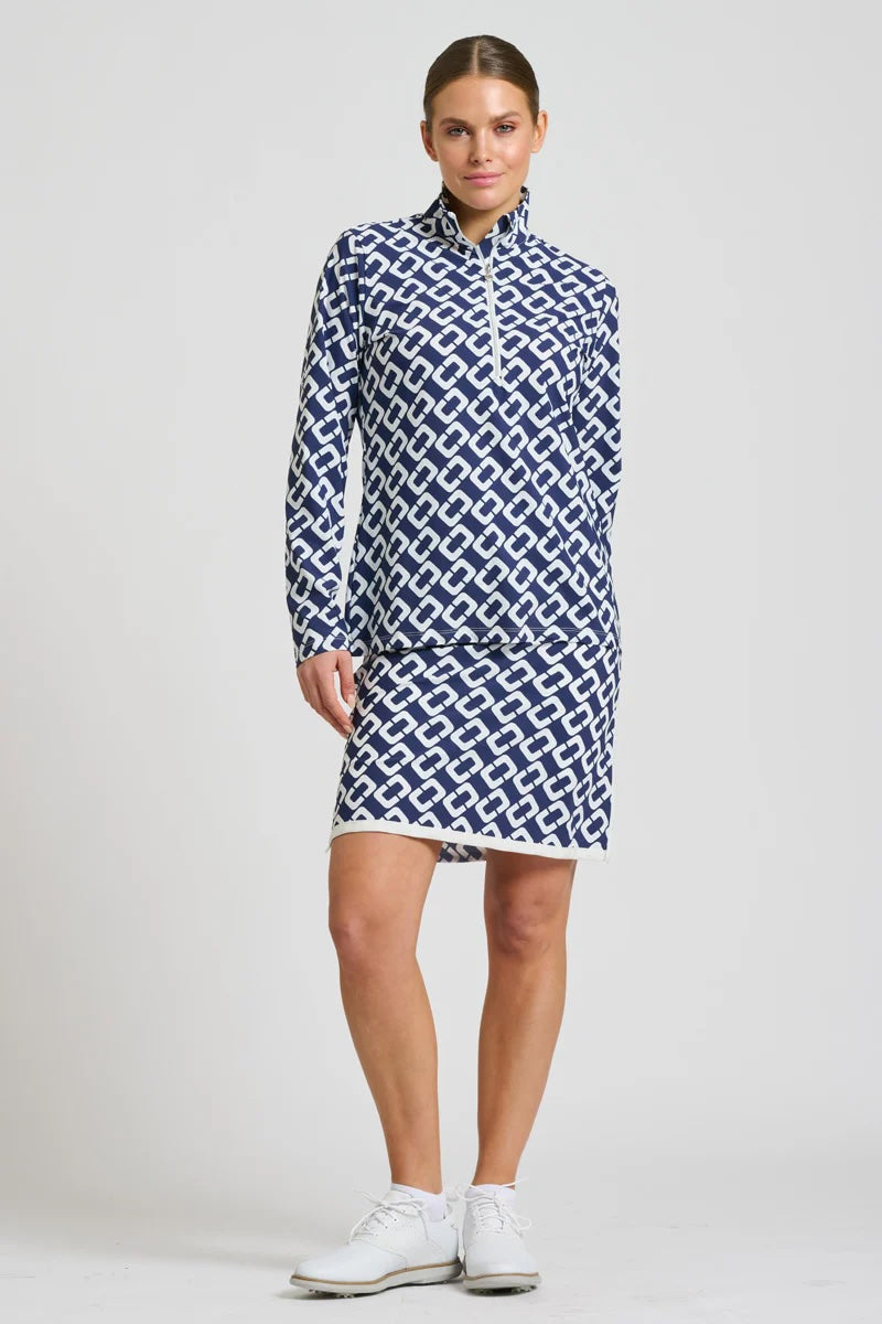 Grange Long Sleeve Shirt – Navy Chain