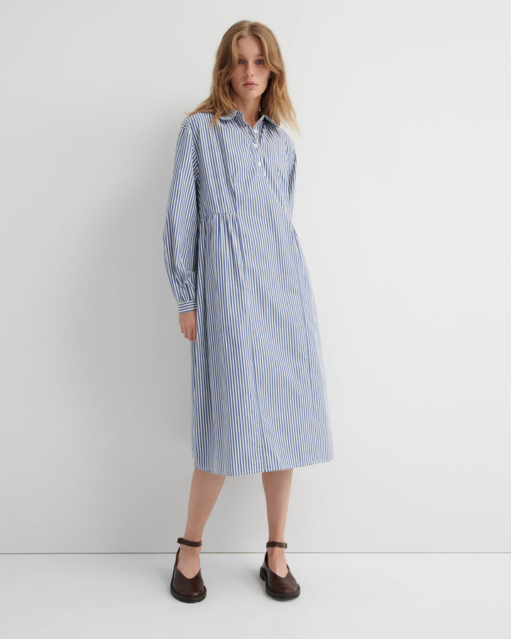 Sonnet Long-Sleeve Striped Shirt Dress – Workwear Stripe