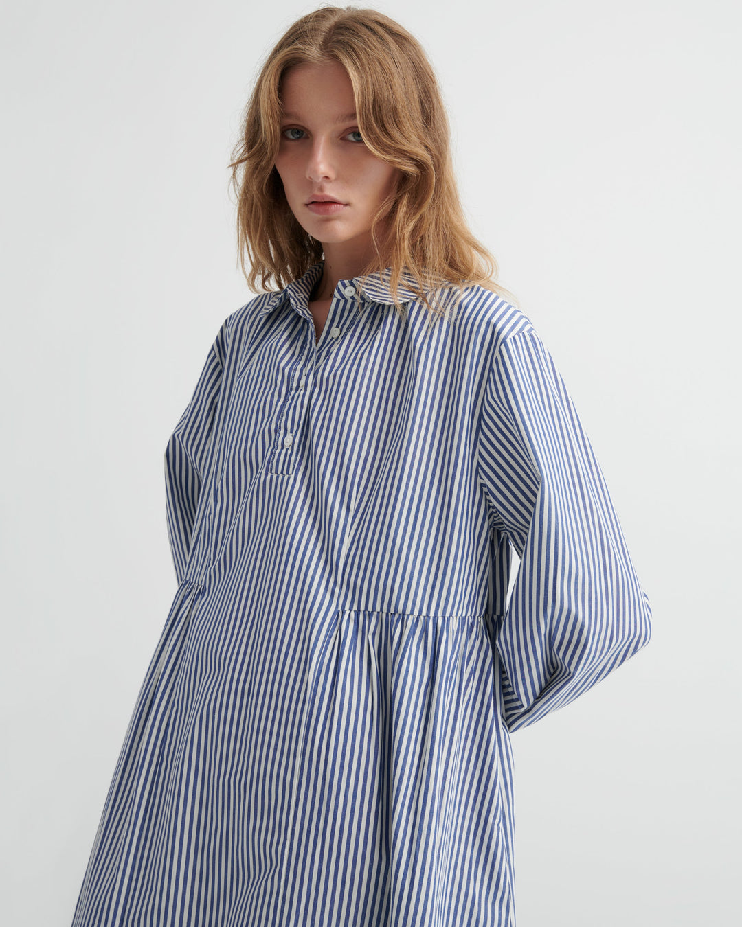 Sonnet Long-Sleeve Striped Shirt Dress – Workwear Stripe