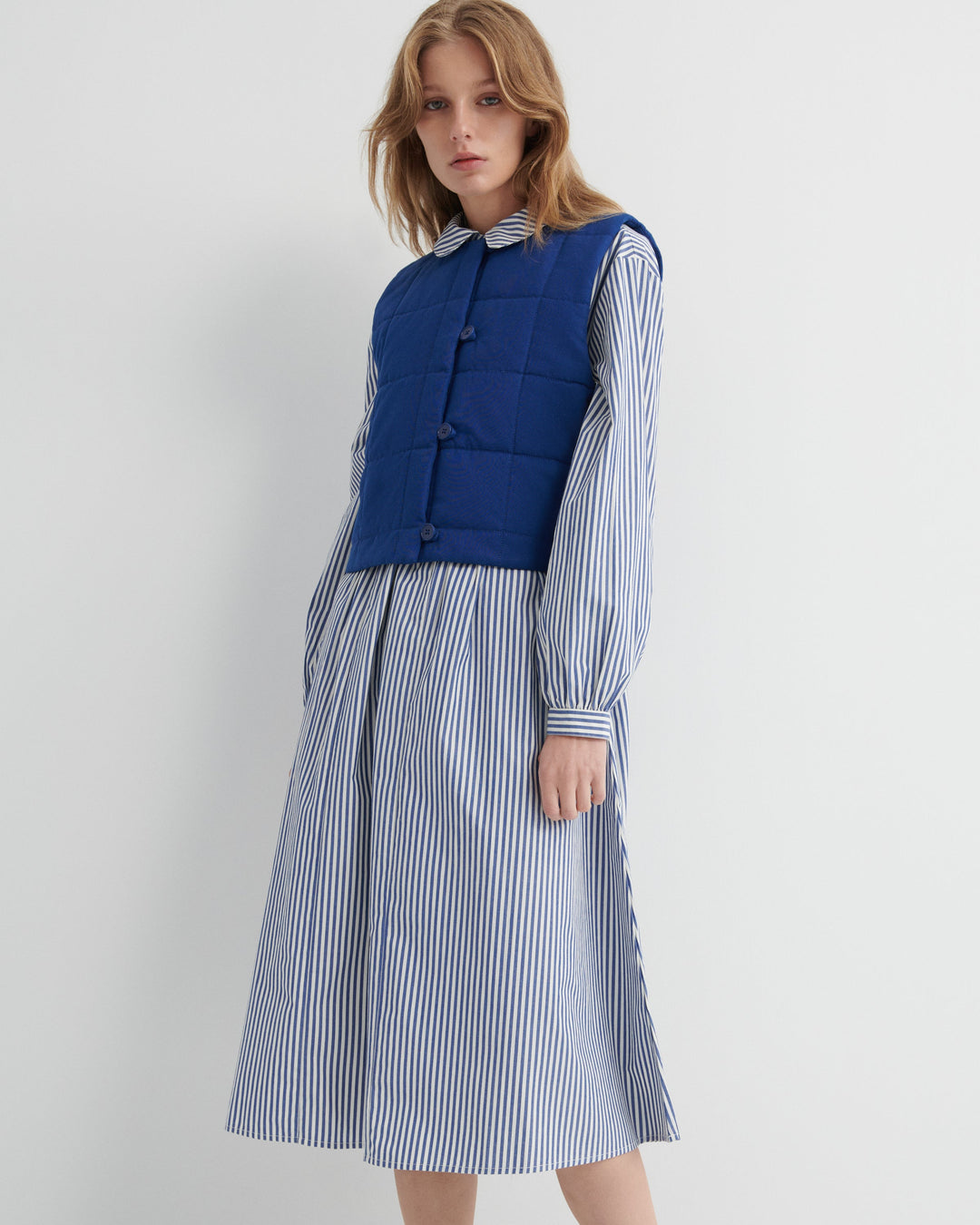 Sonnet Long-Sleeve Striped Shirt Dress – Workwear Stripe