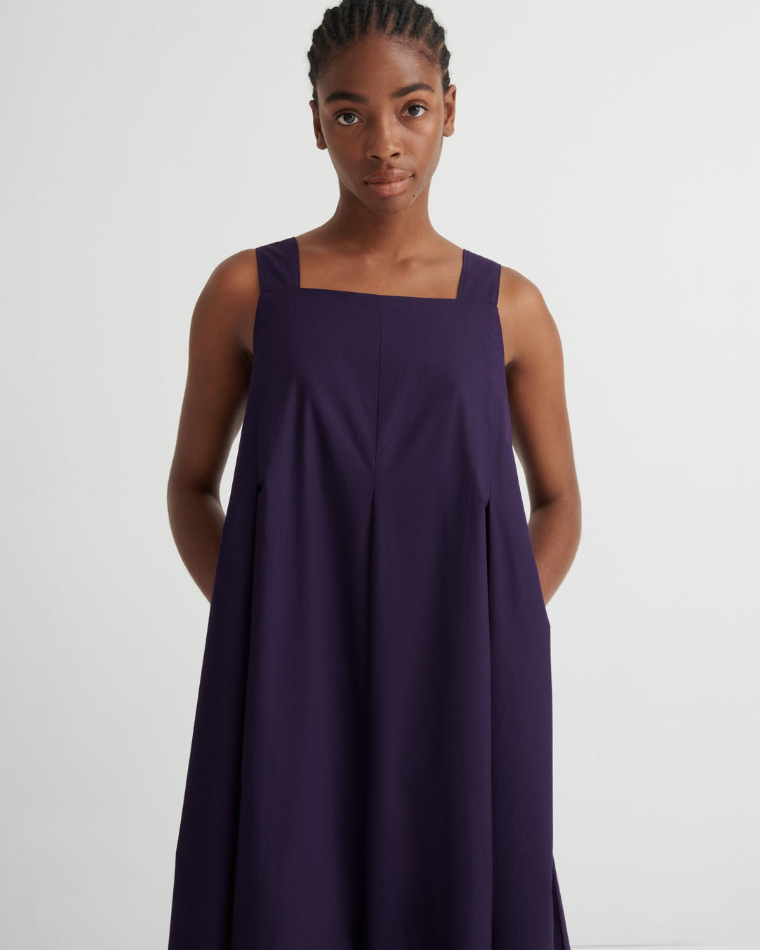 Study Square-Neck Pleated Maxi Dress – Dahlia