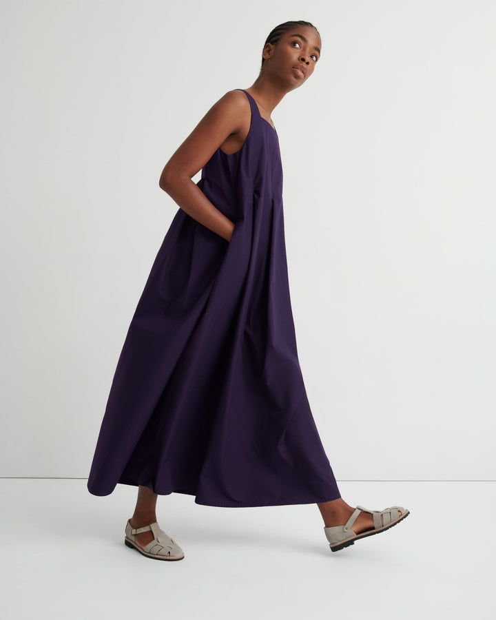 Study Square-Neck Pleated Maxi Dress – Dahlia