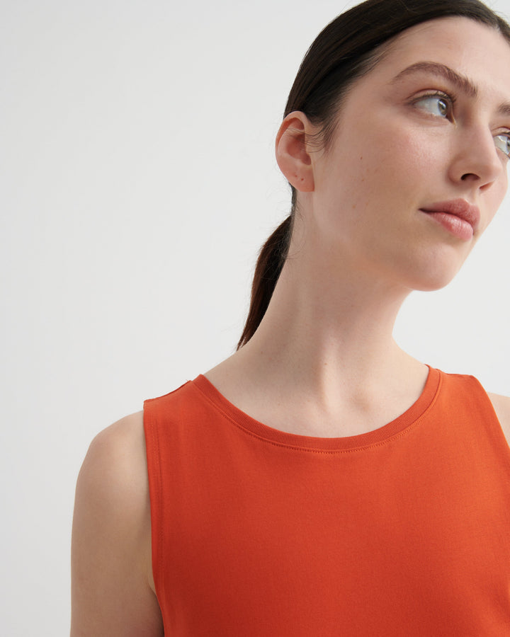 Tank Swing Cotton Midi Dress – Nasturtium