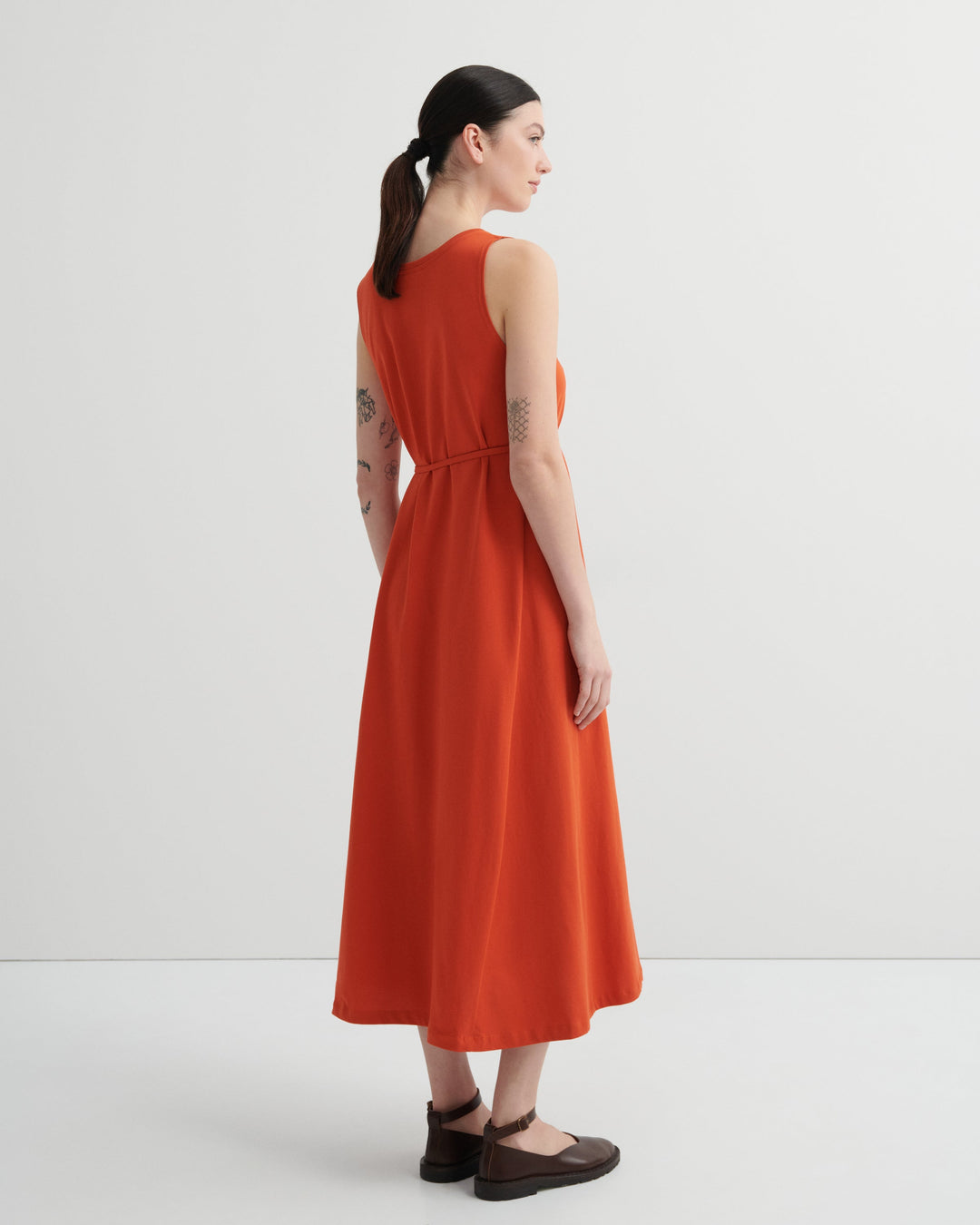 Tank Swing Cotton Midi Dress – Nasturtium