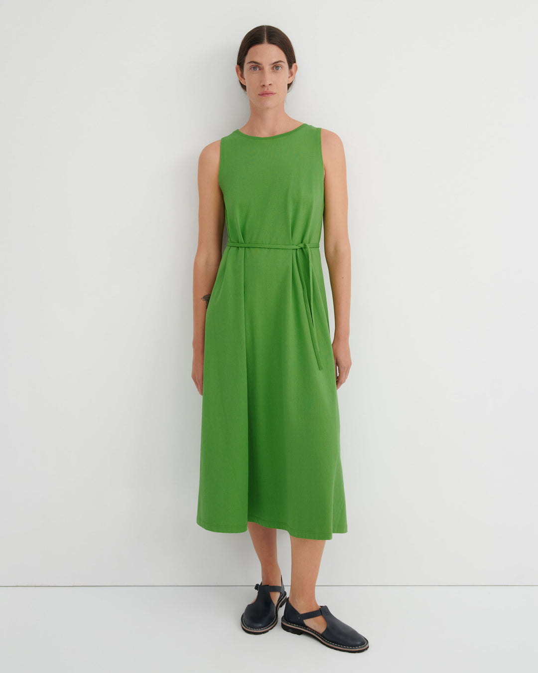 Tank Swing Cotton Midi Dress – Spring Green