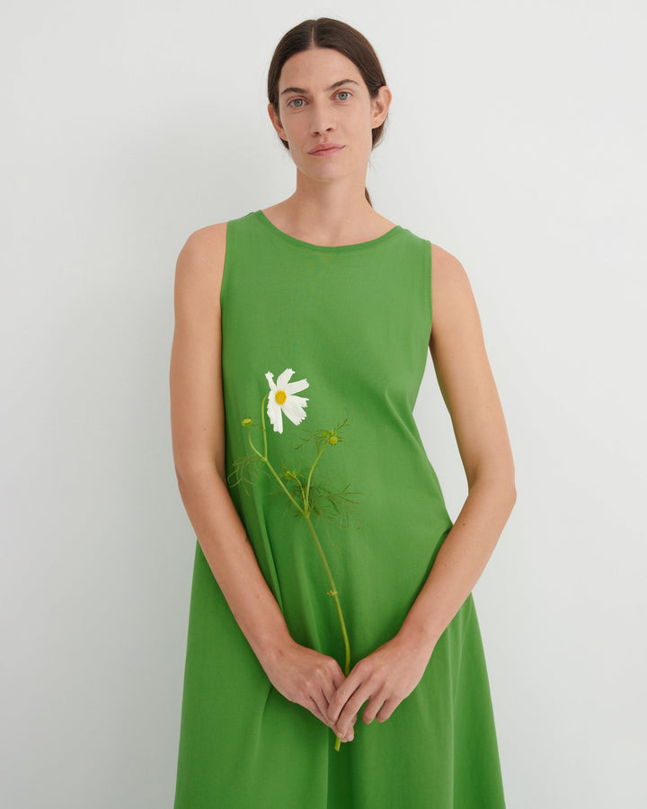 Tank Swing Cotton Midi Dress – Spring Green