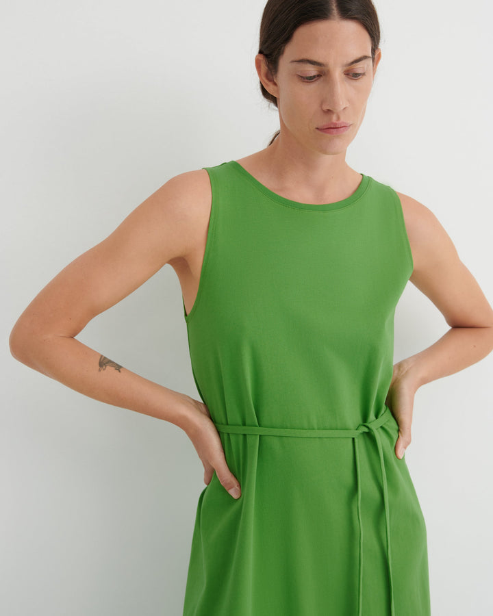 Tank Swing Cotton Midi Dress – Spring Green