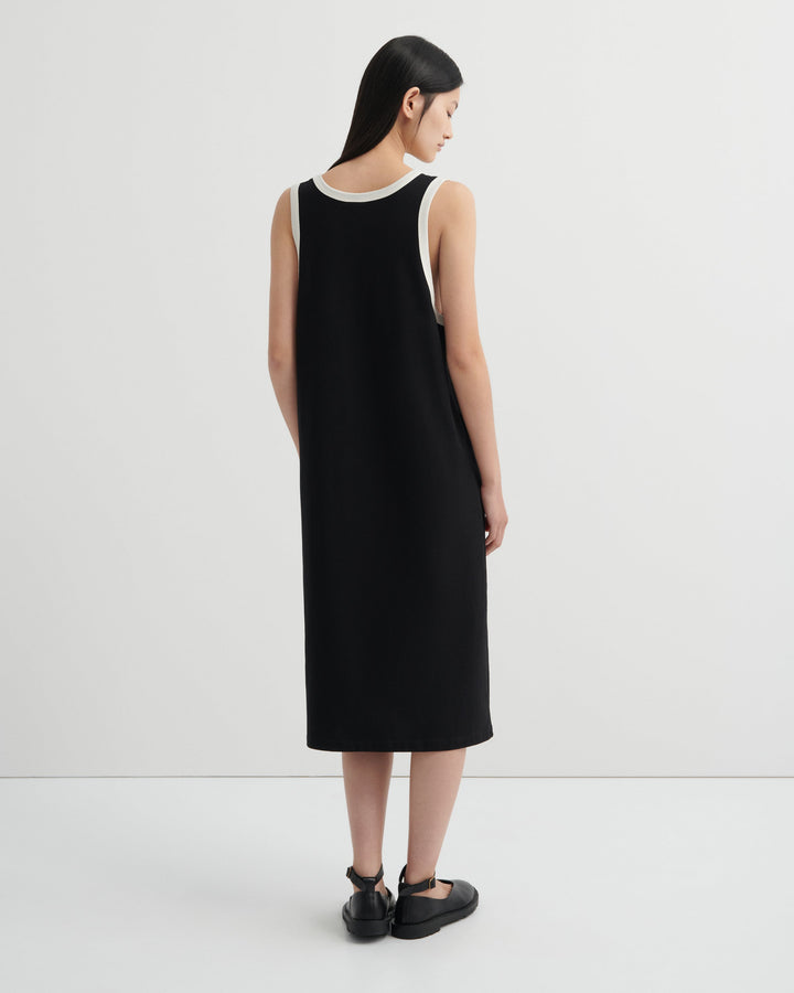 Variation Organic Cotton Scoop-Neck Midi Dress – Black