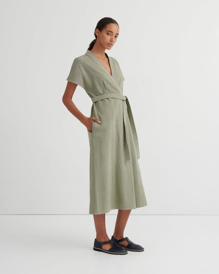 Venture Belted V-Neck Midi Dress – Laurel